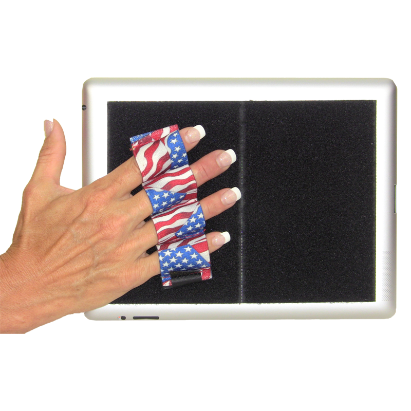 Heavy Duty 4-Loop Grip for iPad or Large Tablet - Flags