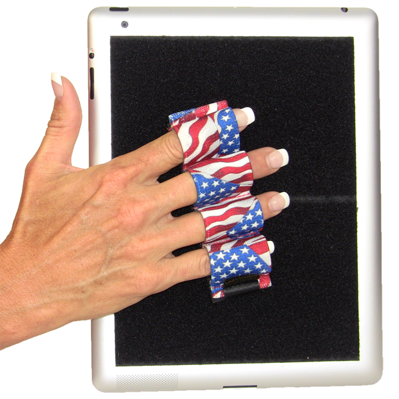 Heavy Duty 4-Loop Grip for iPad or Large Tablet - Flags