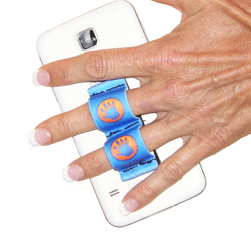 2-Loop Phone Grip - LAZY-HANDS Blue Hand-in-Circle