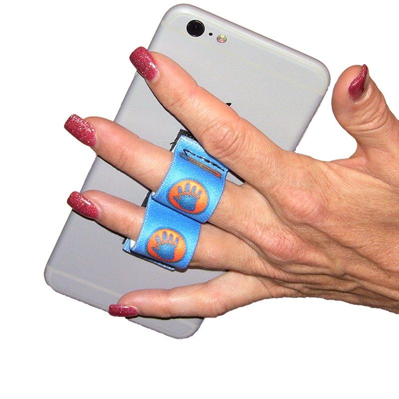 2-Loop Phone Grip - LAZY-HANDS Blue Hand-in-Circle