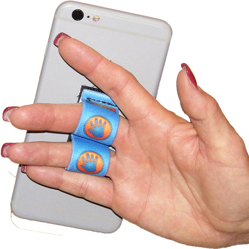2-Loop Phone Grip - LAZY-HANDS Blue Hand-in-Circle