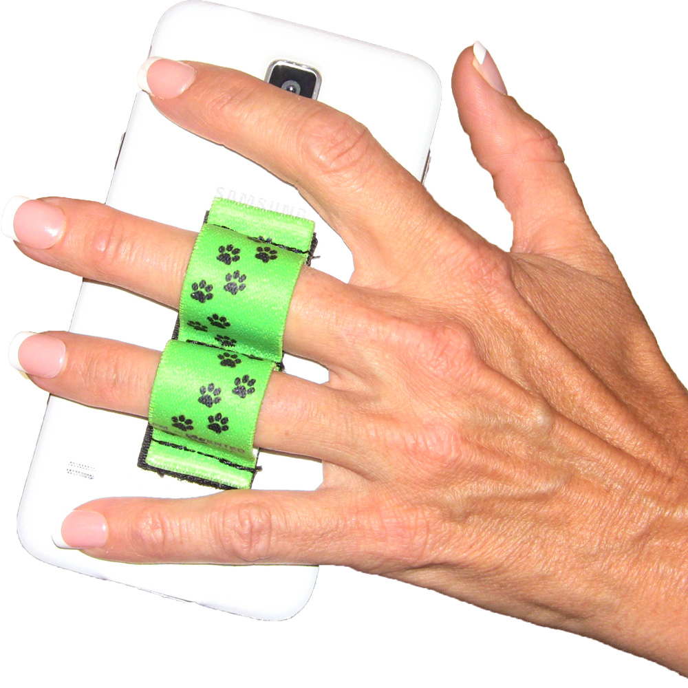 2-Loop Phone Grip - Paws - Green