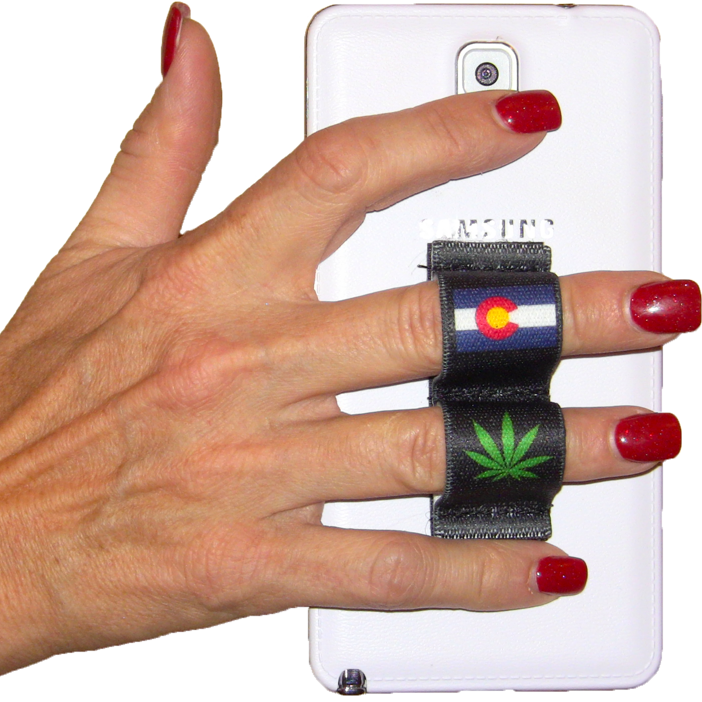 2-Loop Phone Grip - Pot Leaf Colorado Black