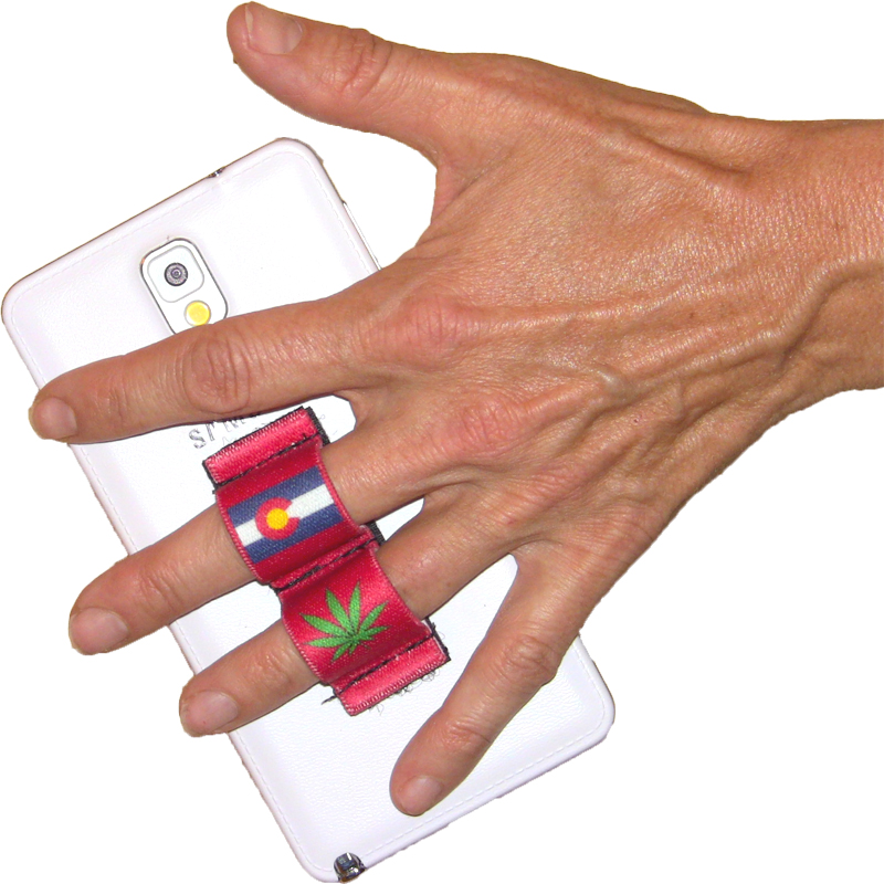 2-Loop Phone Grip - Pot Leaf Colorado Red