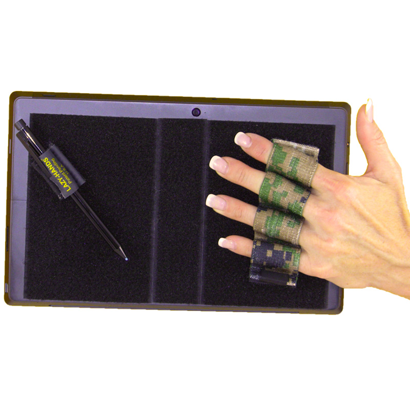 Heavy-Duty 4-Loop Grip (x1 Grip) + Stylus Grip for Tablets & Surface - Camouflage