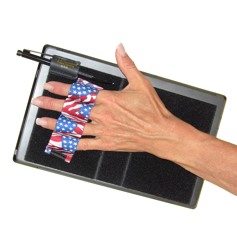 Heavy-Duty 4-Loop Grip (x1 Grip) + Stylus Grip for Tablets & Surface - Flags