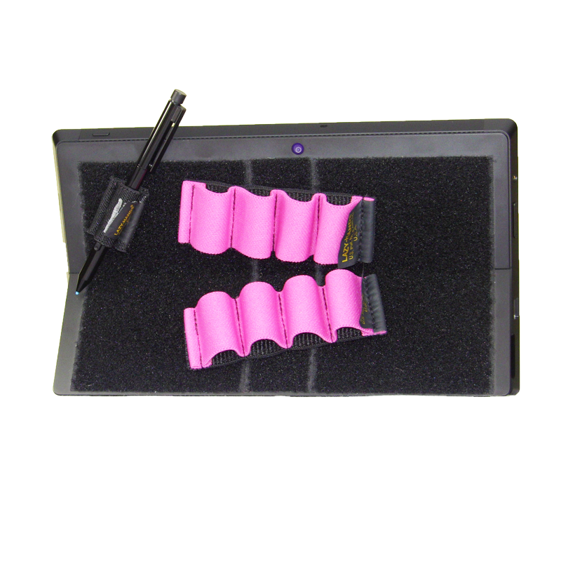 Heavy-Duty 4-Loop Grips (x2 Grips) + Stylus Grip for Tablets & Surface - Pink