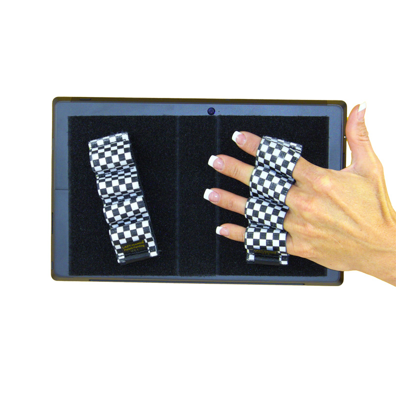 Heavy-Duty 4-Loop Grips (x2 Grips) for Tablets & Surface - Black & White Checkers