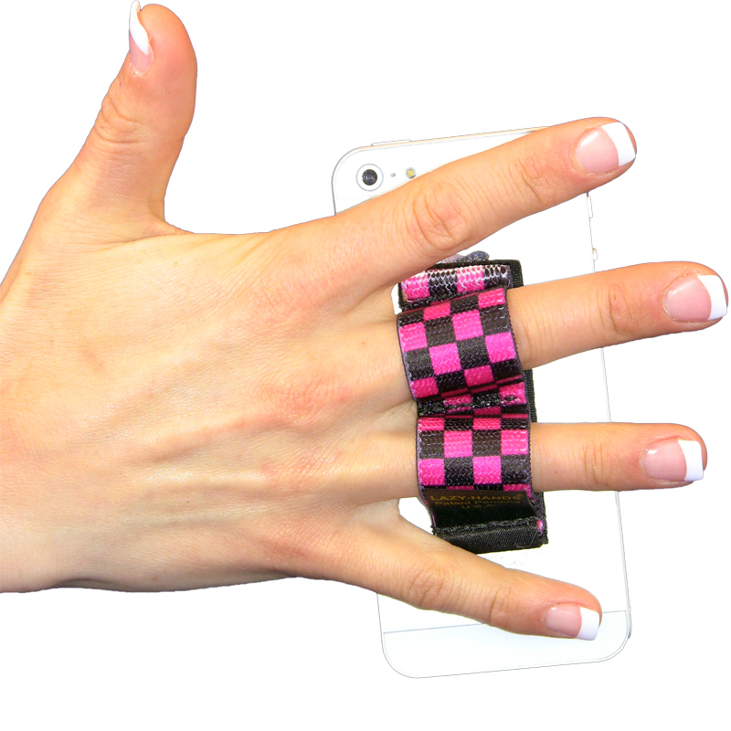 2-Loop Phone Grip - Black & Pink Checkers