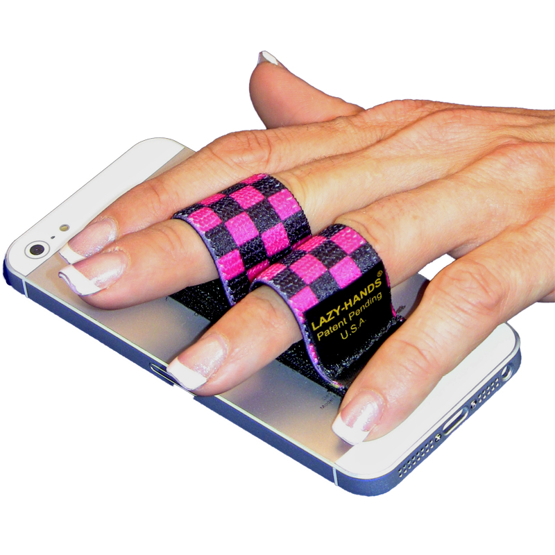 2-Loop Phone Grip - Black & Pink Checkers