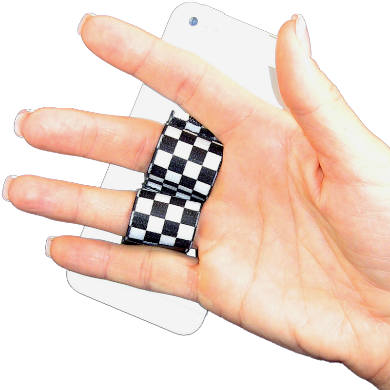 2-Loop Phone Grip - Black & White Checkers