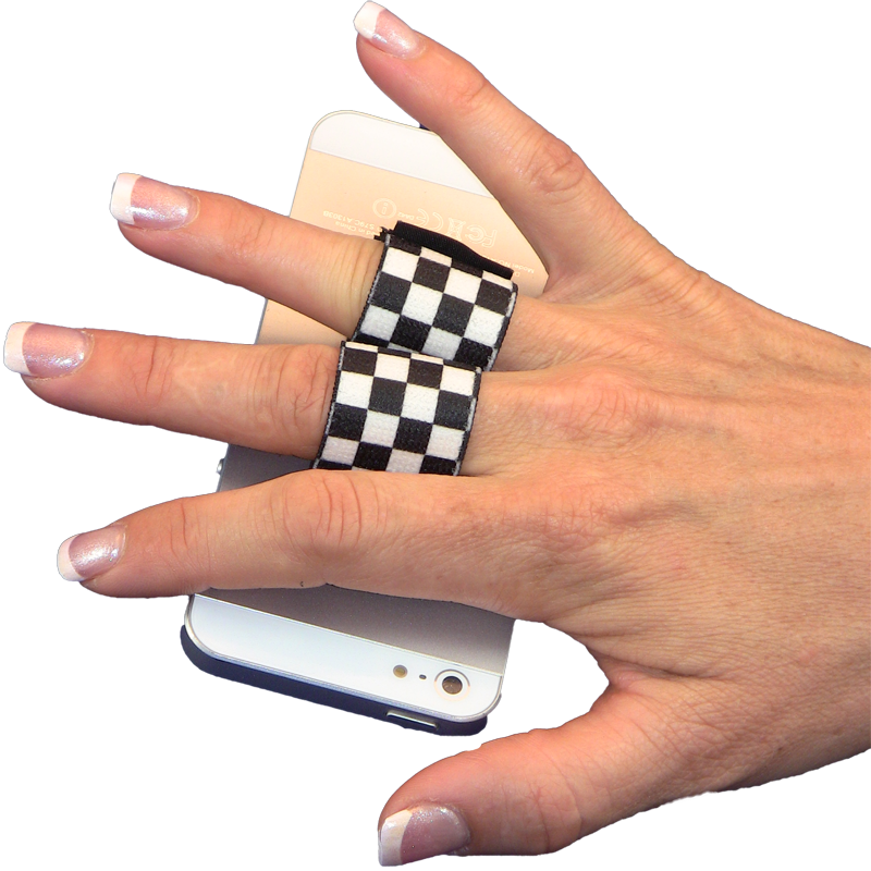 2-Loop Phone Grip - Black & White Checkers