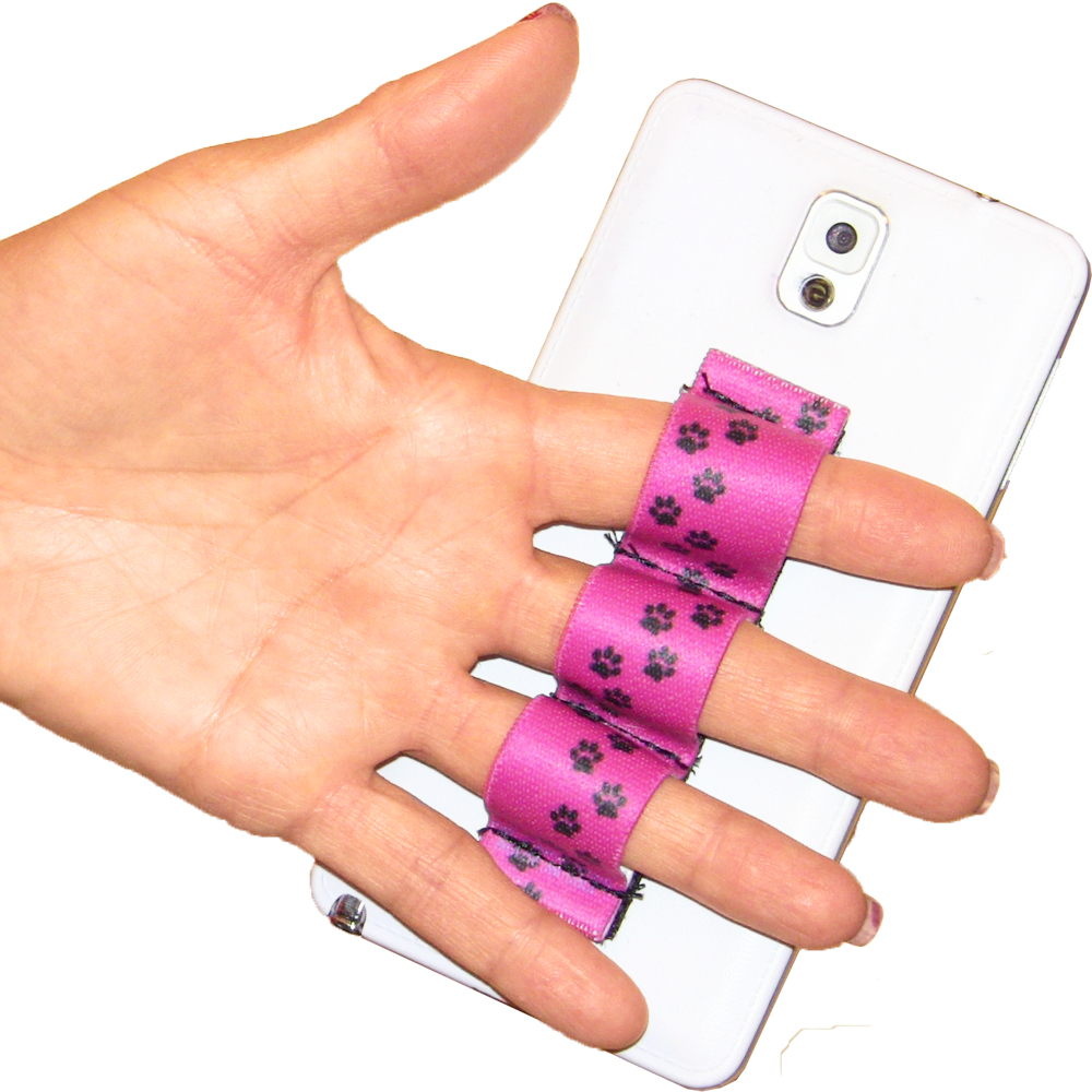 Paw Prints Pink 3-loop Phone Grip PG3