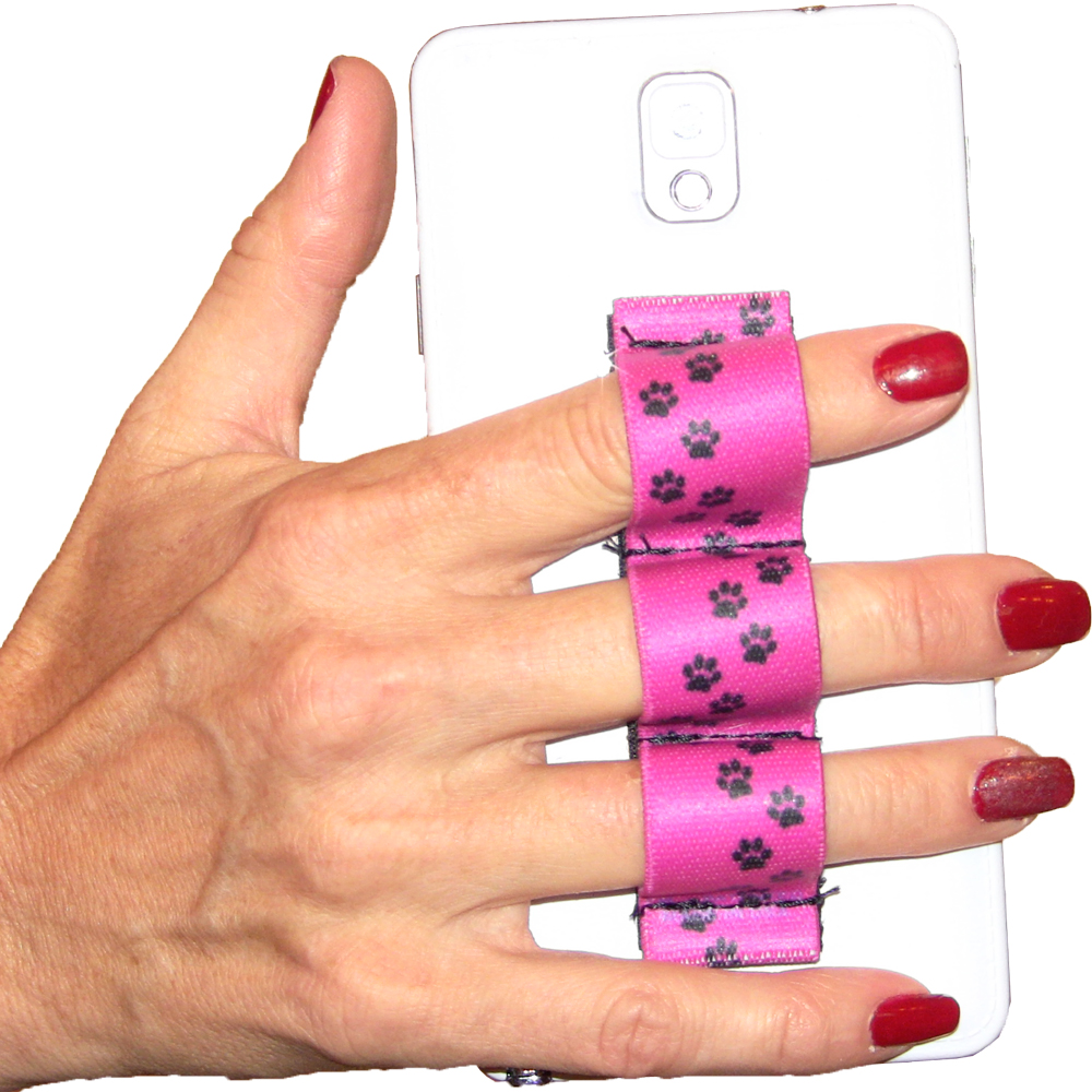 Paw Prints Pink 3-loop Phone Grip PG3