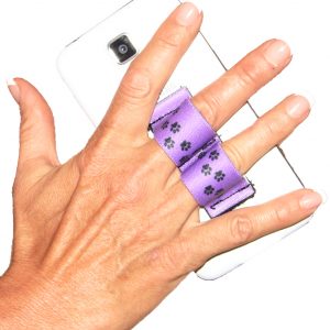 2-Loop Phone Grip PG2 Paw Prints Purple