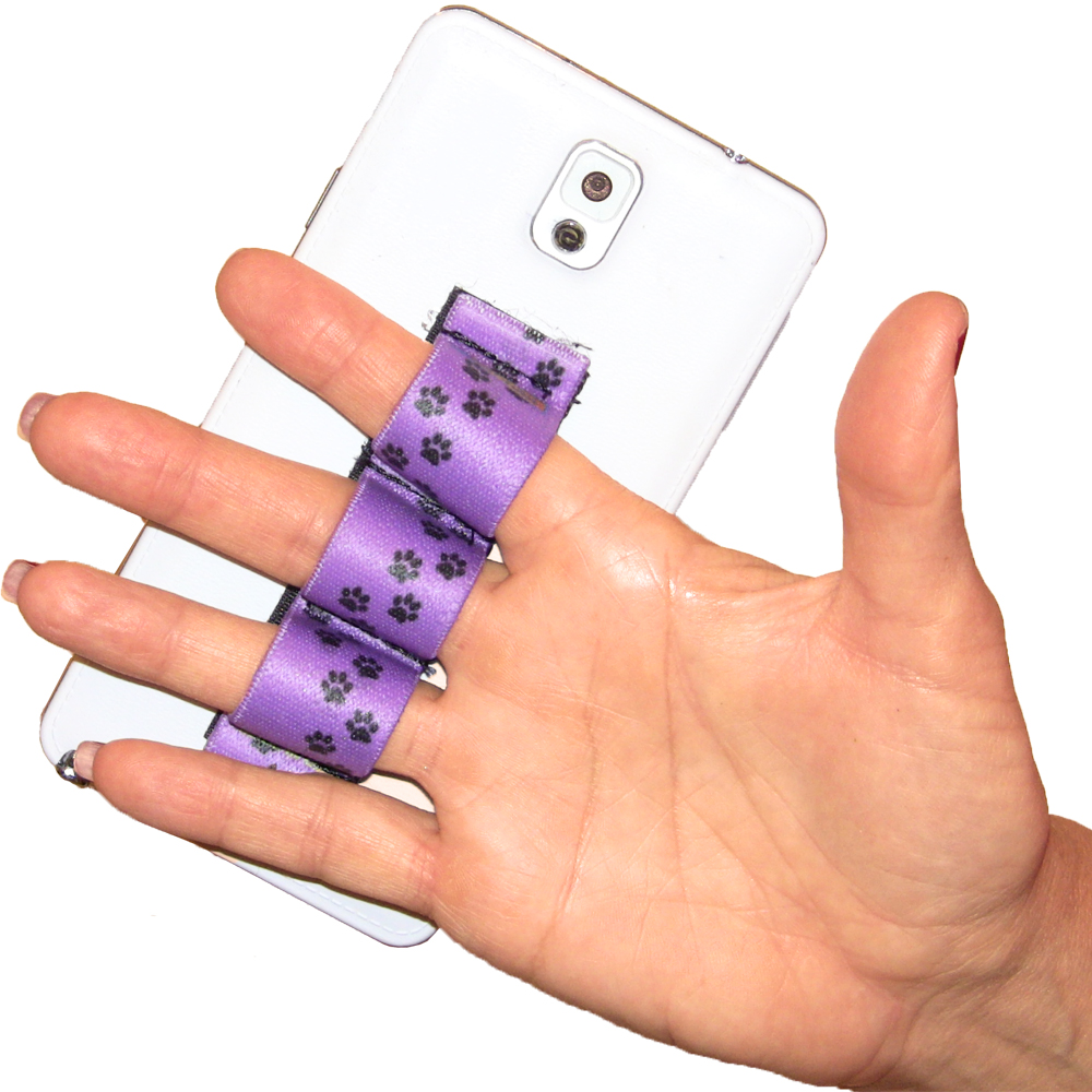 Paw Prints Purple 3-loop Phone Grip PG3