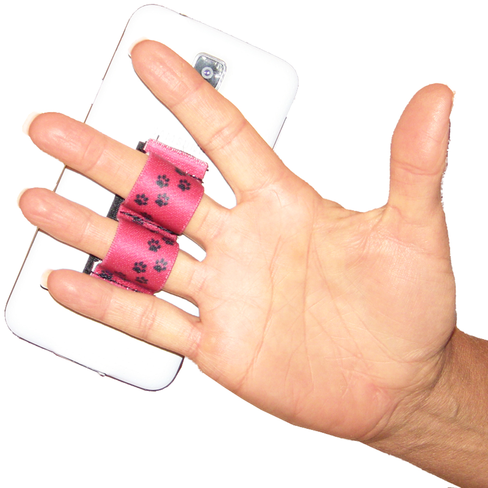 2-Loop Phone Grip PG2 Paw Prints Red