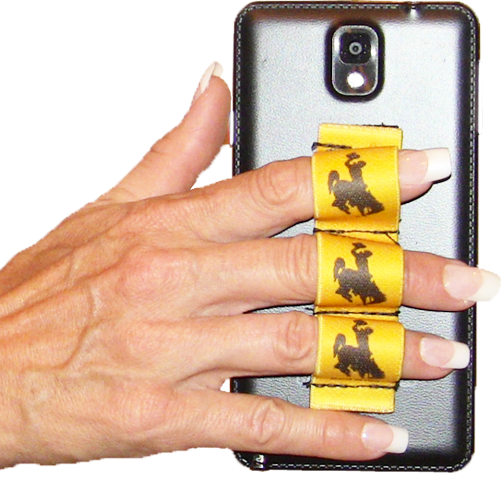 Wyoming Cowboy with Gold Background 3-Loop Phone Grip PG3