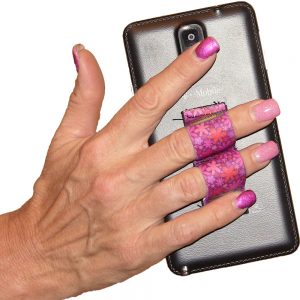 LAZY-HANDS Grips 2-Loop Phone Grip - Flowers Pink PG2