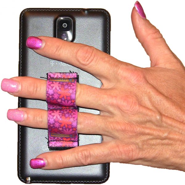 LAZY-HANDS Grips 2-Loop Phone Grip - Flowers Pink PG2