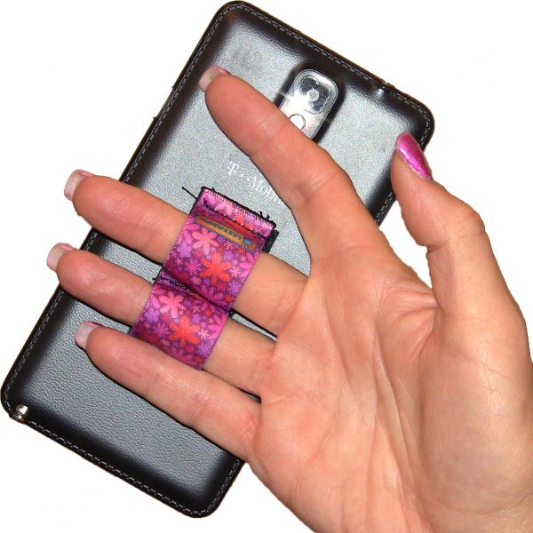 LAZY-HANDS Grips 2-Loop Phone Grip - Flowers Pink PG2